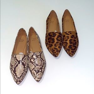 NWOT animal print pointed toe flats